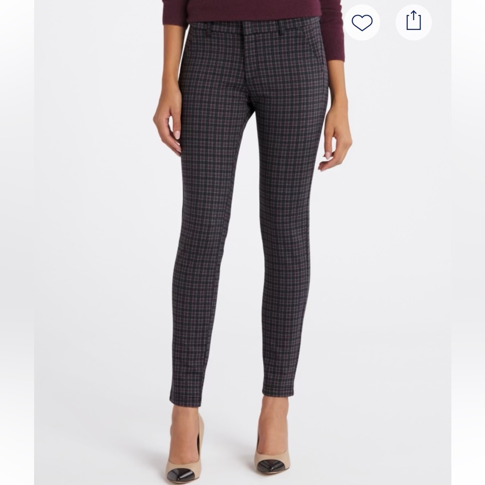 KUT FROM THE KLOTH Diana Slim Straight Pant Dark Gray Plaid Size 0/25